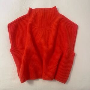 Anthropologie Enza Cashmere Poncho Sweater Vest, Coral, Like New